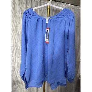 Jessica Simpson Women's Textured Blouse, Blue, Size M